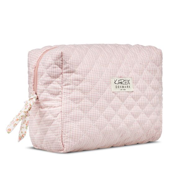 Karen - Large toiletry bag - Pink-checkered quilt / Beauty Accessories Woman Care