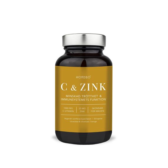 NORDBO - C-vitamin & Zink Vegan 50 Capsules / Health and Personal Care Βιταμίνες & Μεταλλικά Στοιχεία Προσωπική Φροντίδα