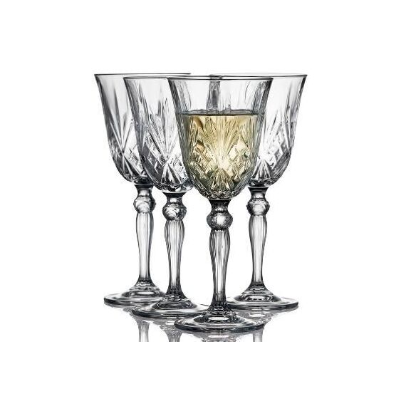 Lyngby Glas - Crystal Melodia White Wine Glass - 21 cl - Set of 4 / Home and Kitchen Kitchen Home & Kitchen