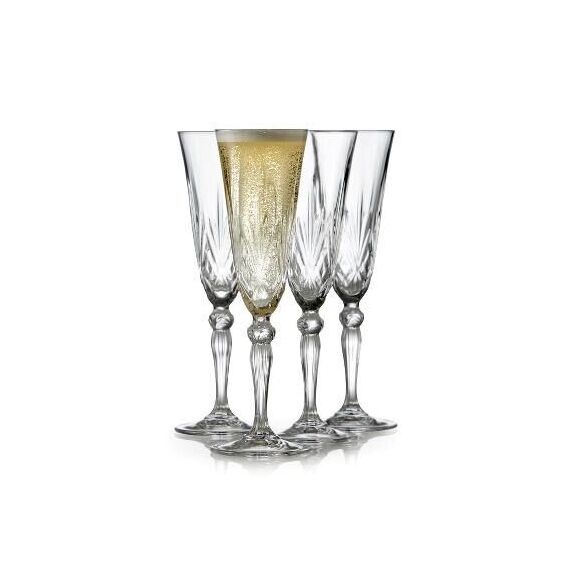 Lyngby Glas - Crystal Melodia Champagne Glass - 16 cl - Set of 4 / Home and Kitchen Κουζίνα Σπίτι & Κουζίνα