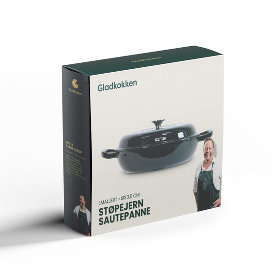 Gladkokken - Cast iron sautepan with lid - Deep bottle green - Ø30,5 cm / Home and Kitchen Kitchen Home & Kitchen