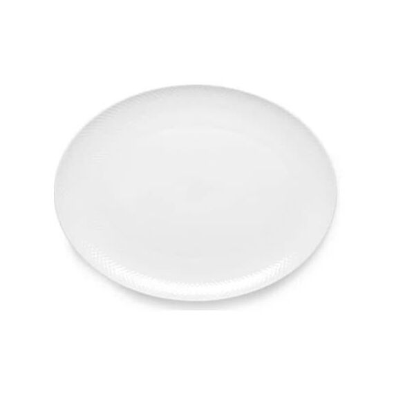 Lyngby Porcelæn - Rhombe White Oval Serving Dish 42x32 cm / Home and Kitchen Κουζίνα Σπίτι & Κουζίνα
