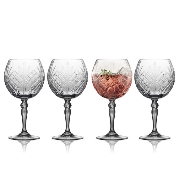 Lyngby Glas - Crystal Melodia Gin & Tonic Glass - 65 cl - Set of 4 / Home and Kitchen Κουζίνα Σπίτι & Κουζίνα