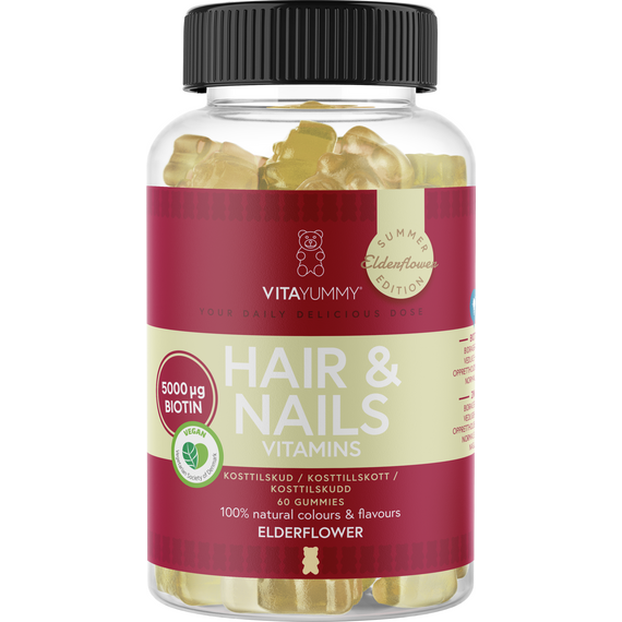 VitaYummy - Hair & Nails - Elderflower - 60 pcs / Health and Personal Care Βιταμίνες & Μεταλλικά Στοιχεία Προσωπική Φροντίδα