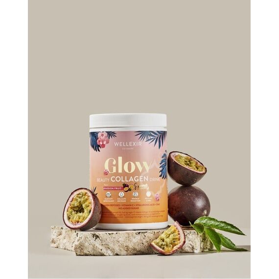 Wellexir - Glow Collagen Passion Fruit Limited Edition 360 ml / Health and Personal Care Βιταμίνες & Μεταλλικά Στοιχεία Προσωπική Φροντίδα