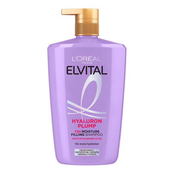 L'Oréal - L'Oréal Paris Elvital Hyaluron Plump Shampoo for dehydrated hair - 1000 ml / Beauty Γυναικεία Σαμπουάν Περιποίηση Μαλλιών