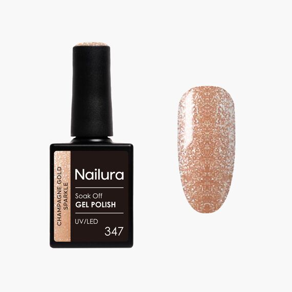 Nailura - Gel Polish 347 - Champagne Gold Sparkle - 10 ml / Beauty Nails Makeup