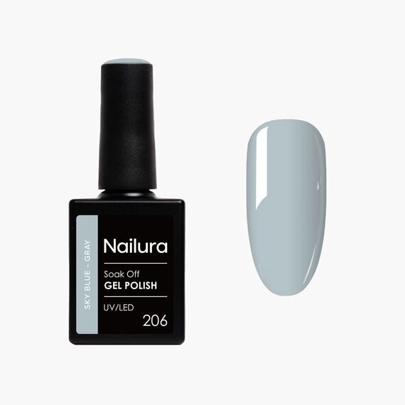Nailura - Gel Polish 206 - Sky Blue Grey - 10 ml / Beauty Nails Makeup
