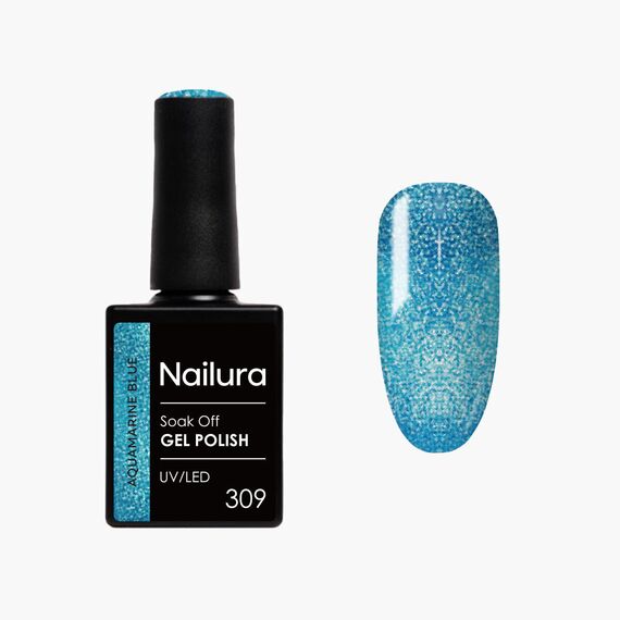 Nailura - Gel Polish 309 - Aquamarine Blue - 10 ml / Beauty Nails Makeup