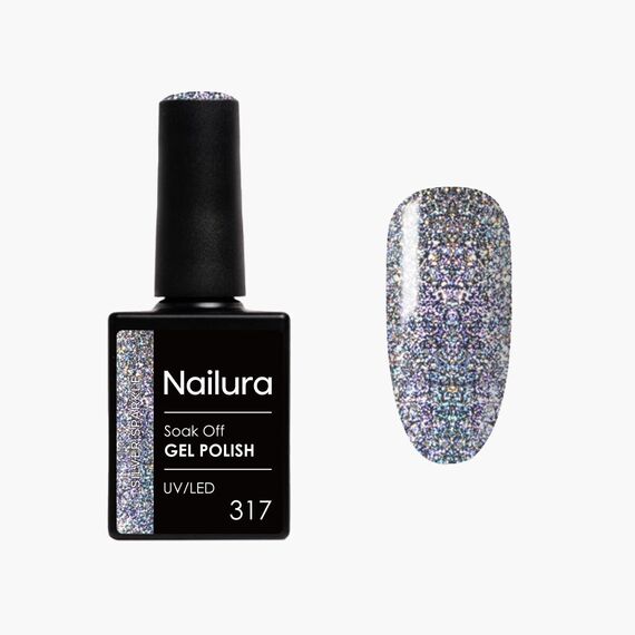 Nailura - Gel Polish 317 - Silver Sparkle - 10 ml / Beauty Nails Makeup
