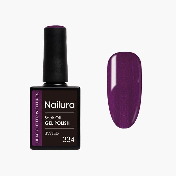 Nailura - Gel Polish 334 - Lilac Glitter with Hues - 10 ml / Beauty Νύχια Μακιγιάζ