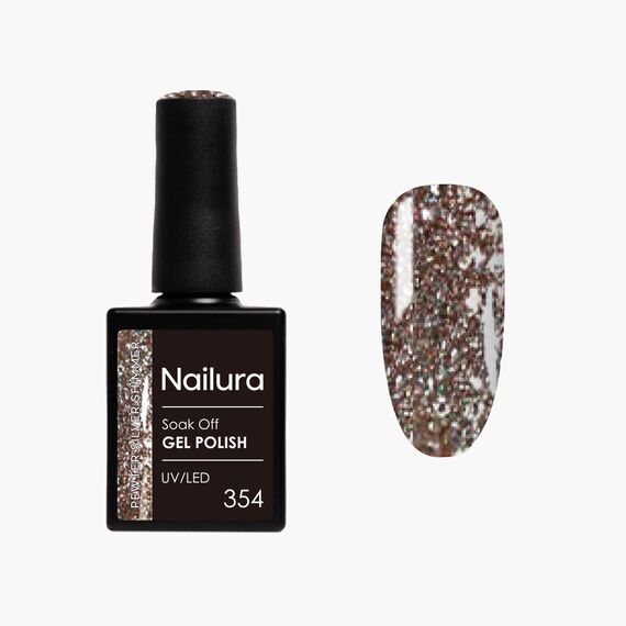 Nailura - Gel Polish 354 - Pewter Silver Shimmer - 10 ml / Beauty Nails Makeup