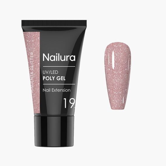 Nailura - Poly Gel 19 - Magenta Glitter - 30 ml / Beauty Νύχια Μακιγιάζ