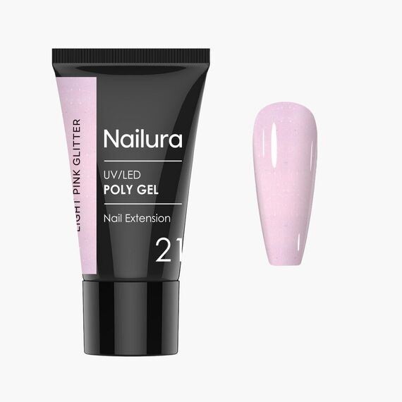 Nailura - Poly Gel 21 - Light Pink Glitter - 30 ml / Beauty Nails Makeup