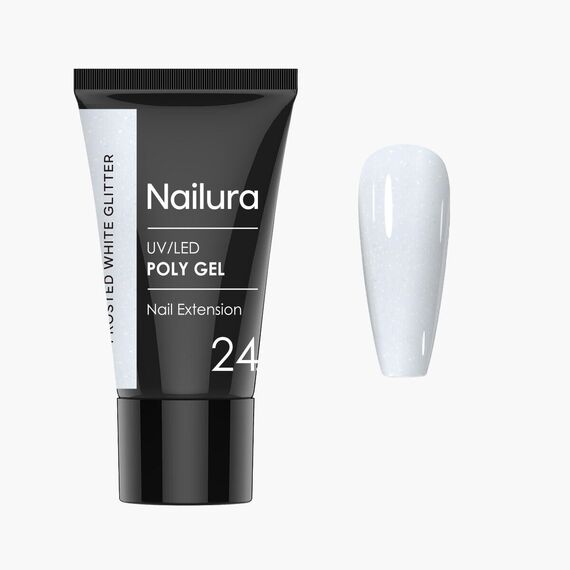 Nailura - Poly Gel 24 - Frosted White Glitter - 30 ml / Beauty Νύχια Μακιγιάζ