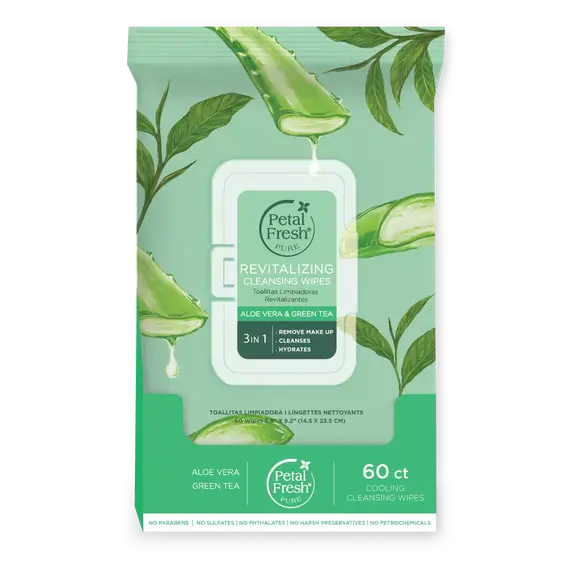 Petal Fresh - Pure Revitalizing Aloe Vera & Green Tea Cleansing Wipes / Beauty Πρόσωπο Περιποίηση Προσώπου
