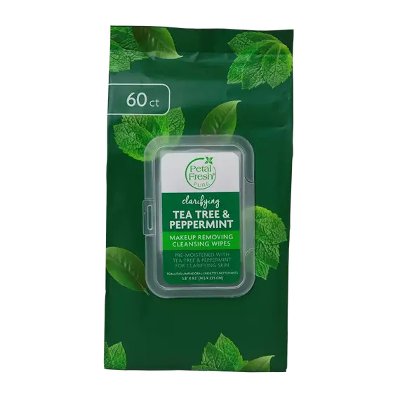 Petal Fresh - Pure Tea Tree & Peppermint Makeup Removing Wipes / Beauty Πρόσωπο Περιποίηση Προσώπου