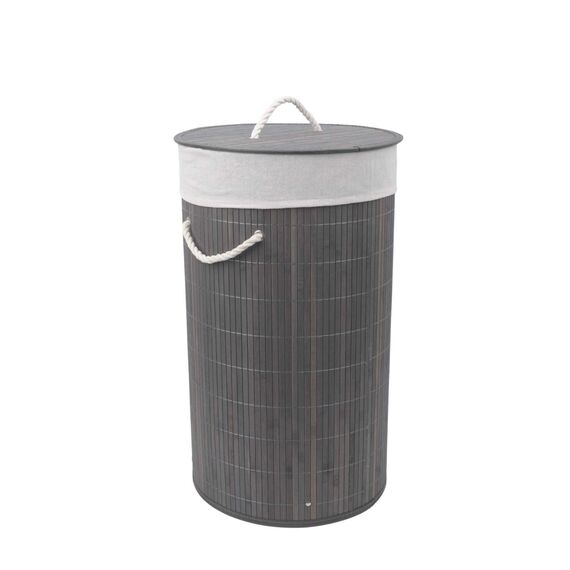 Nordis - Gray Bamboo Laundry Basket - Gray - 35 cm x 60 cm / Home and Kitchen Bath Home & Kitchen