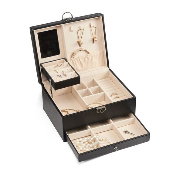 Gillian Jones - Large classic jewelry box - Black - Large / Home and Kitchen Αποθήκευση Σπίτι & Κουζίνα