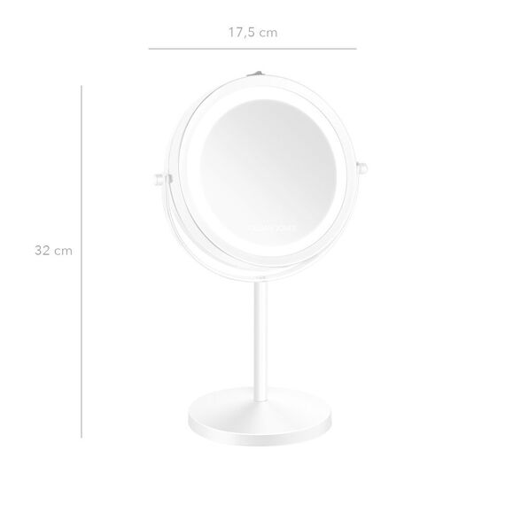 Gillian Jones - Table mirror with LED light & x10 magnification - White - 17.5 cm diameter, 32 cm height / Beauty Αξεσουάρ & Εργαλεία Μακιγιάζ