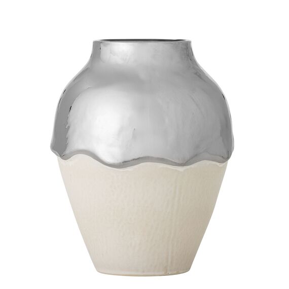Bloomingville - Silvio Vase - Silver - Stoneware / Home and Kitchen Διακόσμηση Σπίτι & Κουζίνα