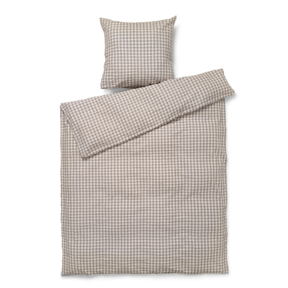 Juna - Bæk&Bølge Bed Linen 140x220 cm - Grey & Birch / Home and Kitchen Bedding Home & Kitchen