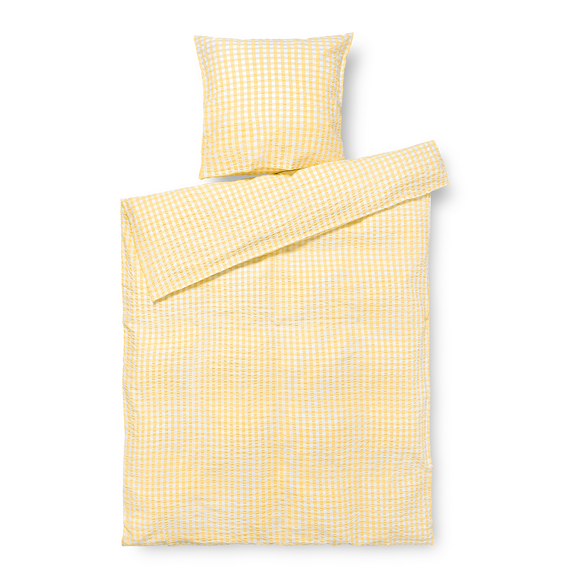 Juna - Bæk&Bølge Bed Linen 140x220 cm - Yellow & White / Home and Kitchen Bedding Home & Kitchen