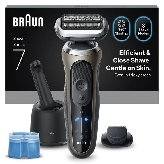 Braun - Series 7 Electric Shaver, SmartCare Center, +1 Attachment, 72-C7200CC - Gold / Health and Personal Care Κουρευτικές & Ξυριστικές Ανδρική Περιποίηση