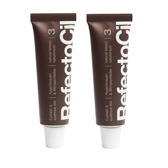 RefectoCil - 2 x Eyelash and Eyebrow Color Natural Brown 3 / Beauty Μάτια Μακιγιάζ