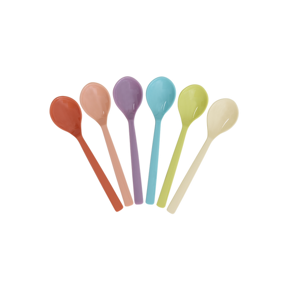 Rice - Melamine Tea Spoon - Glory Days Colors - Set of 6 / Home and Kitchen Kitchen Home & Kitchen