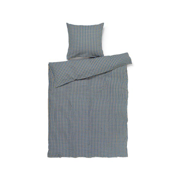 Juna - Bæk&Bølge Bed Linen - Blue/Ochre - 140x220 cm / Home and Kitchen Bedding Home & Kitchen