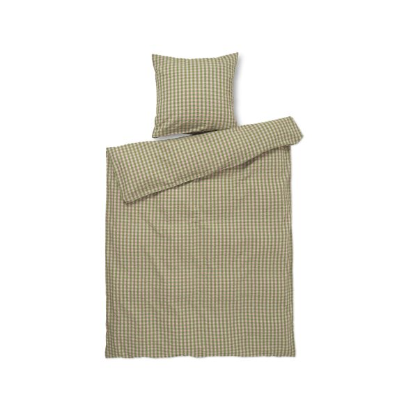 Juna - Bæk&Bølge Bed linen - Green/Soft Pink - 140x220 cm / Home and Kitchen Bedding Home & Kitchen