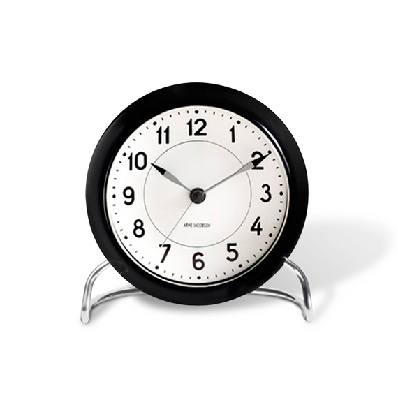 Arne Jacobsen - Station Table ​Clock ​ - Ø11 cm - Black & White / Home and Kitchen Διακόσμηση Σπίτι & Κουζίνα