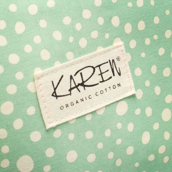 Karen Denmark - 2 pcs Cosmetic bag with handle Green/white print / Beauty Uncategorized (Beauty)