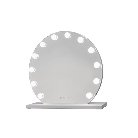 Glow Up - Makeup Artist Mirror - Round w. 12 LED Lamps - White / Beauty Αταξινόμητα (Ομορφιά)