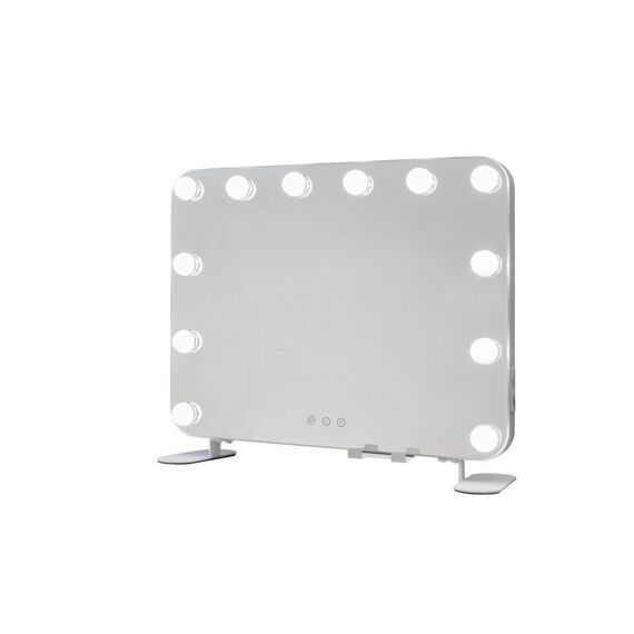 Glow Up - Makeup Artist Mirror - Square w. 12 LED Lamps - White / Beauty Uncategorized (Beauty)