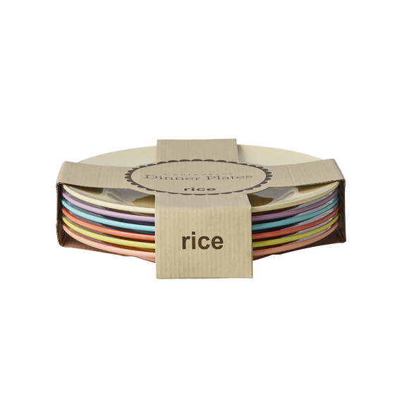 Rice - Melamine Round Dinner Plates - Glory Days Colors - 6 Pack / Home and Kitchen Uncategorized (Home & Kitchen) Home & Kitchen