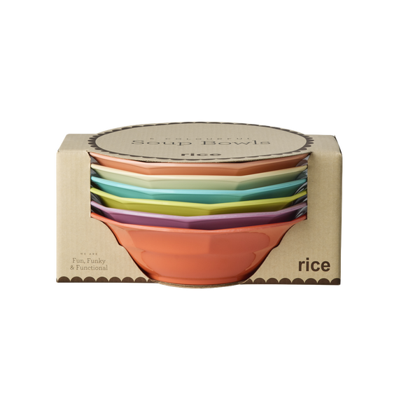 Rice - Melamine Soup Bowl - Assorted Glory Days Colors - 400 ml - 6 Pack / Home and Kitchen Uncategorized (Home & Kitchen) Home & Kitchen