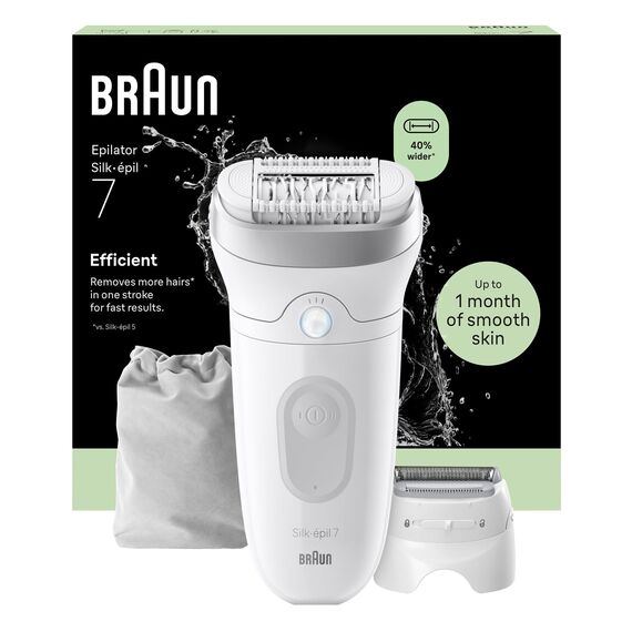 Braun - Silk·épil 7, Wet & Dry Epilator, Lasting Smooth Skin, 7-041 - Silver/Grey / Health and Personal Care Uncategorized (Beauty)