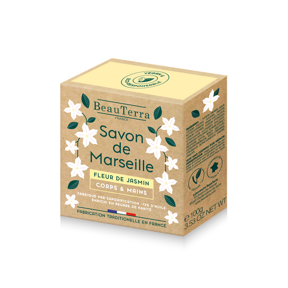 BeauTerra - Marseille Solid Soap - Fleur de Jasmin - 100 / Beauty Uncategorized (Beauty)