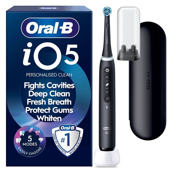 Oral B - iO5 Electric Toothbrush - Black - 1 Brush Head, Premium Travel Case / Health and Personal Care Uncategorized (Beauty)