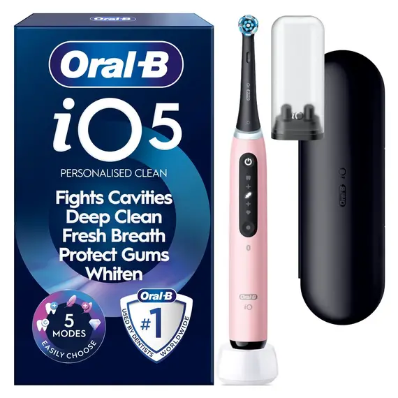 Oral B - iO5 Electric Toothbrush - Pink - 1 Brush Head, Premium Travel Case / Health and Personal Care Uncategorized (Beauty)