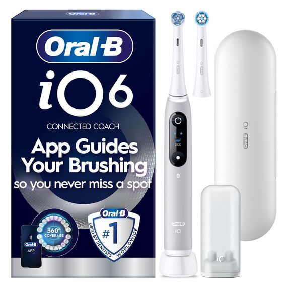 Oral B - iO6 Electric Toothbrush - Grey - 2 Brush Heads, Premium Travel Case / Health and Personal Care Uncategorized (Beauty)