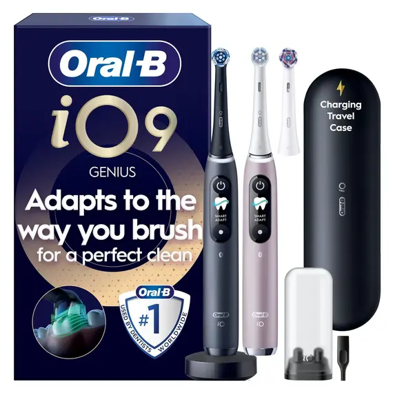 Oral B - iO9 Electric Toothbrush - Black & Rose - 2-Pack / Health and Personal Care Uncategorized (Beauty)