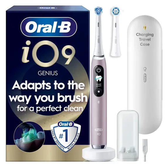 Oral B -  iO9 Electric Toothbrush - Rose - 2 Brush Head, Charging Travel Case / Health and Personal Care Uncategorized (Beauty)