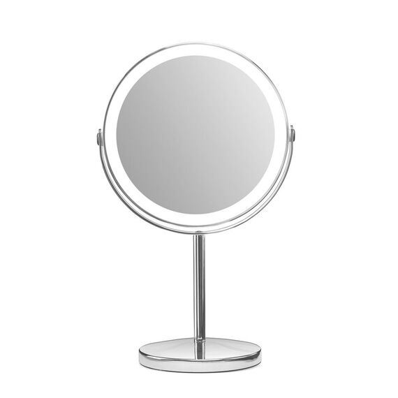 Gillian Jones - Rechargeable LED table mirror - Chrome - 21.5 cm x 35 cm x 13.5 cm, Ø 17 cm / Beauty Uncategorized (Beauty)