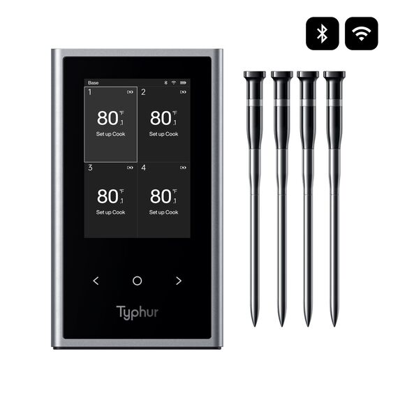 TYPHUR - Sync Quad Smart Wireless Meat Thermometer - Four Probes with Bluetooth WiFi Connection / Home and Kitchen Αταξινόμητα (Σπίτι & Κουζίνα) Σπίτι & Κουζίνα