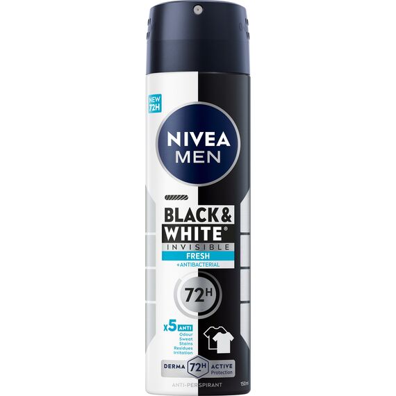Nivea - Black & White Invisible Fresh Male Spray - Black & White - 150 ml / Beauty Αταξινόμητα (Ομορφιά)