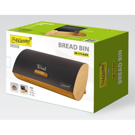 Maestro MR-1775-BLACK bread box Other Black, Wood Bamboo, Metal Κουζίνα Σπίτι & Κουζίνα