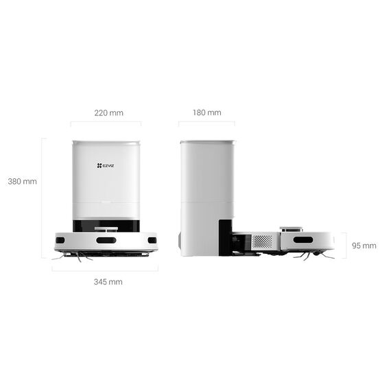 Self-contained hoover EZVIZ RE5 PLUS cleaning robot (CS-RE5P-TWT2) White Appliances Home & Kitchen